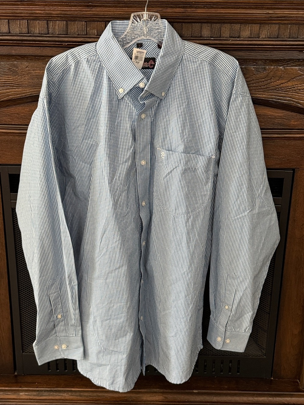 NWT Rafter C button-down western shirt with classic blue and white gingham check